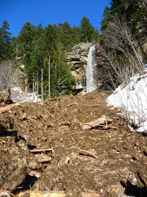 Waterfall after the avalanche