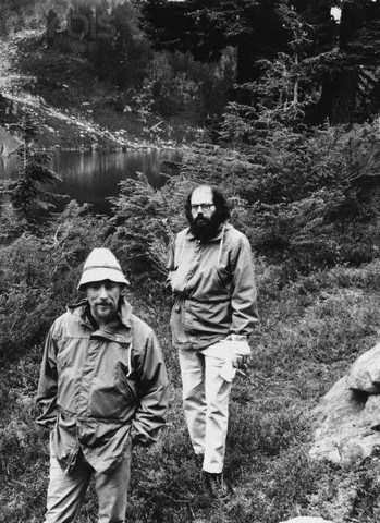 Poets Gary Snyder and Allen Ginsberg Backpacking